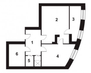 Однокомнатная квартира 54.5 м²